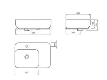 Nieuwe Axent opzetwastafel Grace 52x35cm EasyClean beschikbaar voor biedingen