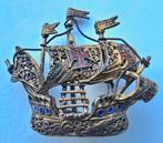 Vintage Portugese Filigraan Scheepsbroche, Ophalen of Verzenden, Zilver, Overige materialen