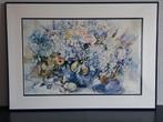 Zeefdruk van Caroline Bäcker moderne kleuren bloemen blauw, Ophalen