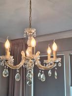Antieke 6 kaars kroonluchter, Ophalen, Gebruikt, Glas