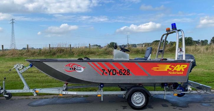 Aluminium Reddingsboot te koop!, Watersport en Boten, Vis- en Consoleboten, Zo goed als nieuw, 10 tot 30 pk, 6 meter of meer, Benzine