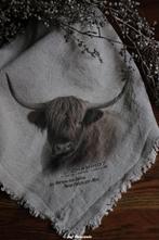 Shabby doek hooglander, Huis en Inrichting, Woonaccessoires | Overige, Www.jufbrocante.nl, Www.jufbrocante.nl, Nieuw, Ophalen of Verzenden