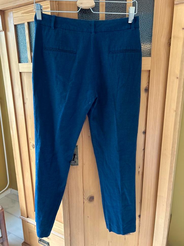 Blauwe Mango Pantalon Maat 36, Kleding | Dames, Broeken en Pantalons, Zo goed als nieuw, Maat 36 (S), Blauw, Driekwart, Ophalen