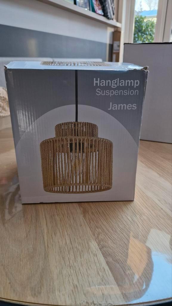 Hanglamp - Metaal met touw kap - 20cm, Huis en Inrichting, Lampen | Hanglampen, Ophalen of Verzenden