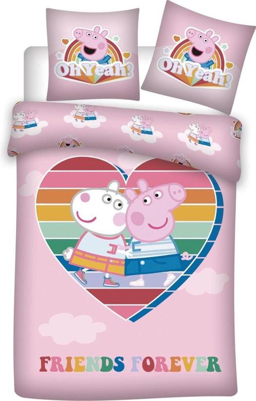 Kinderdekbedovertrek 140x200 Peppa Pig Friends forever, Kinderen en Baby's, Kinderkamer | Beddengoed, Nieuw, Dekbedovertrek, Roze