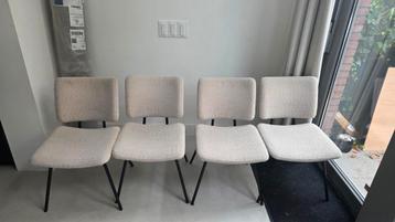 Bodilson eetkamerstoelen - boucle stof - crème - 4 stuks  beschikbaar voor biedingen