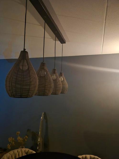 Hanglamp met 4 lampen, Huis en Inrichting, Lampen | Hanglampen, Zo goed als nieuw, Minder dan 50 cm, Metaal, Ophalen of Verzenden