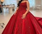 Prachtige rode galajurk (kina abiye), Ophalen of Verzenden, Zo goed als nieuw, Rood, Trouwjurk
