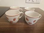 JET ter Steege servies 4 kopjes aarbei, Ophalen, Zo goed als nieuw, Overige stijlen, Kop(pen) en/of Schotel(s)