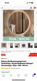 Beloura Badkamerspiegel met LED Verlichting - 60cm, Huis en Inrichting, Rond, Nieuw, Ophalen of Verzenden, Minder dan 100 cm