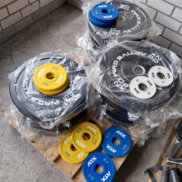 255 kilo Nieuwe Olympische Bumper plates en Atx plates  beschikbaar voor biedingen