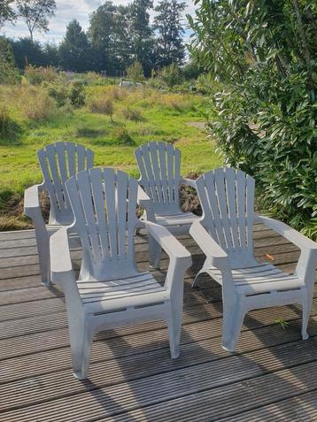 4x lichtgrijze tuinstoelen  beschikbaar voor biedingen