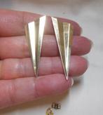 Zilveren goud vergulde vintage oorbellen nr.1173, Hangers, Verzenden, Zo goed als nieuw, Goud