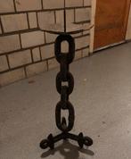 Smeedijzeren kaarsenhouder – robuuste kettingstijl (~50cm), Huis en Inrichting, Woonaccessoires | Kandelaars en Kaarsen, Ophalen