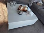 Witte hoogglans salontafel, Ophalen, 100 tot 150 cm, 50 tot 100 cm, Minder dan 50 cm