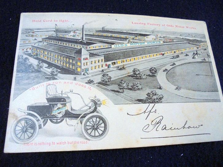 Ansichtkaart Hold to Light. Olds Motor Works. Oldsmobile., Verzamelen, Automerken, Motoren en Formule 1, Gebruikt, Auto's, Ophalen of Verzenden