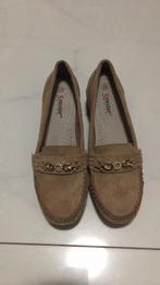 Nieuwe dames schoenen bruin goud bling instappers loafers, Ophalen of Verzenden, Nieuw, Bruin, Instappers