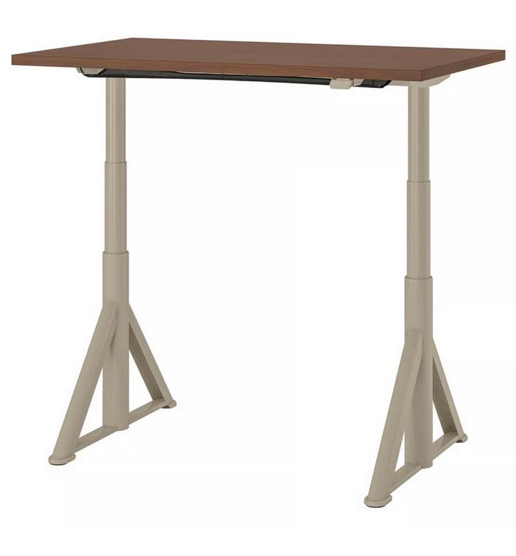 IDÅSEN Bureau zit/sta, bruin/beige, 120x70 cm, Huis en Inrichting, Bureaus, Nieuw, Ophalen of Verzenden