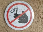 verbod verboden te roken bord metaal rond 30 cm in relief, Nieuw, Ophalen of Verzenden