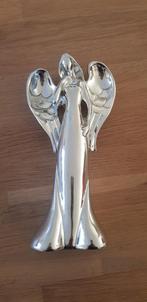 Zilverkleurige engel, beeldje, Ophalen of Verzenden, Gebruikt, Religie