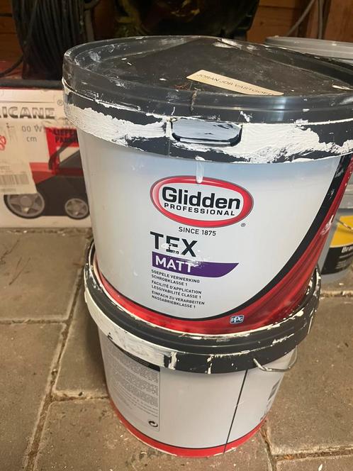 Saus: 10 liter Brander Haftgrund & 10 liter Glidden TEX matt, Doe-het-zelf en Verbouw, Verf, Beits en Lak, Nieuw, Verf, 5 tot 10 liter
