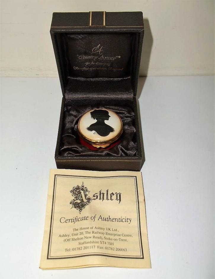 House of Ashley Geëmailleerde Pillendoos, Jaren 90, Verzamelen, Overige Verzamelen, Zo goed als nieuw, Ophalen of Verzenden