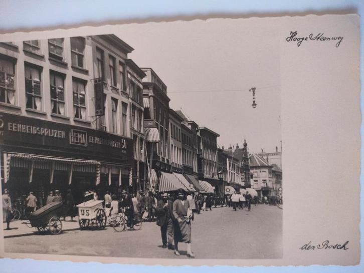 Oude ansichtkaart Den Bosch - Hooge Steenweg, Verzamelen, Ansichtkaarten | Nederland, Gelopen, 1920 tot 1940, Ophalen of Verzenden