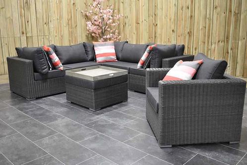 Boston Loungeset Hoekbank met Hocker Inclusief Loungestoel R, Tuin en Terras, Tuinsets en Loungesets, Zo goed als nieuw, Loungeset
