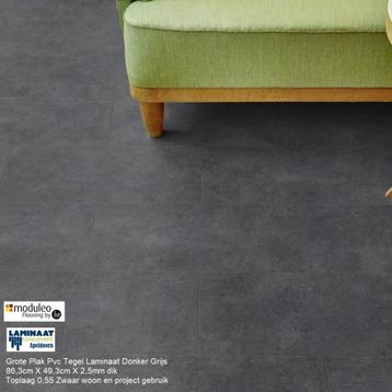 Moduleo Grote Plak Pvc Tegel Donker Grijs 86,3cm X 49,3cm beschikbaar voor biedingen