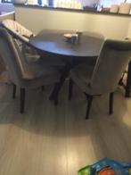 Ronde zwarte eettafel, Huis en Inrichting, Ophalen, Gebruikt