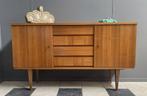 60 jaren dressoir in het midden 4 geblokte laden + 2 deuren, Ophalen, Gebruikt, 100 tot 150 cm, Vintage