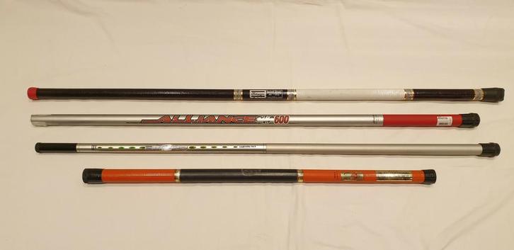 Insteek-, telescoophengel 4m, 5m, 6m met elastiek toppen, Watersport en Boten, Hengelsport | Witvissen, Gebruikt, Vaste hengel