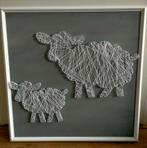 Schilderij / 3D wandbord met schaap en lammetjes van wol, Huis en Inrichting, Woonaccessoires | Schilderijen, Tekeningen en Foto's