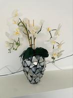 Vaas schelpen met orchideeën 17/24.cm, Ophalen of Verzenden, Zo goed als nieuw