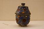 Marokkaanse pot met deksel 48131, Gebruikt, Overige kleuren, Aardewerk of Porselein, Ophalen of Verzenden