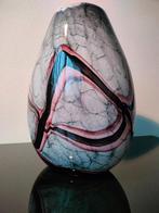 Italië Murano Style Glas Vaas Grijs Gemarmerd, Antiek en Kunst, Ophalen of Verzenden