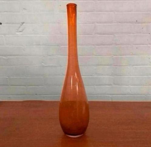 Vaas Flesvaas oranje Leerdam Floris Meydam Copier leerdam., Antiek en Kunst, Antiek | Glas en Kristal, Ophalen of Verzenden