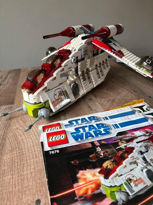 LEGO 7676 Republic Attack Gunship, Kinderen en Baby's, Speelgoed | Duplo en Lego, Zo goed als nieuw, Lego, Complete set, Ophalen of Verzenden