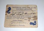 US Navy 1944 Golden Dragon Certificate, Verzamelen, Militaria | Tweede Wereldoorlog, Amerika, Overige typen, Ophalen of Verzenden
