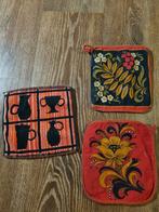Vintage Pannenlappen Set (3 stuks), Ophalen of Verzenden, Gebruikt, Rood, Overige typen