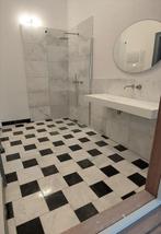 Wit en zwart marmer 30.5x30.5 / 4.8x4.8 octagon vloertegel, Nieuw, Ophalen of Verzenden, 20 tot 40 cm, 10 m² of meer