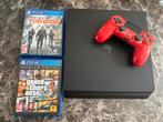 PlayStation 4 slim met controller en spellen, Ophalen of Verzenden, Zo goed als nieuw, Met 1 controller, Slim