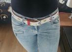 handgemaakte leren riem met glaskralen, Kleding | Dames, Riemen en Ceinturen, Ophalen of Verzenden, Nieuw, Wit