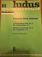 Gebauer 6 duetten voor 2 klarinetten in C, Muziek en Instrumenten, Bladmuziek, Ophalen of Verzenden, Zo goed als nieuw, Artiest of Componist