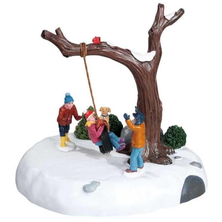 Lemax Kerstdorp Tire Swing Twirl, Diversen, Kerst, Zo goed als nieuw, Ophalen of Verzenden