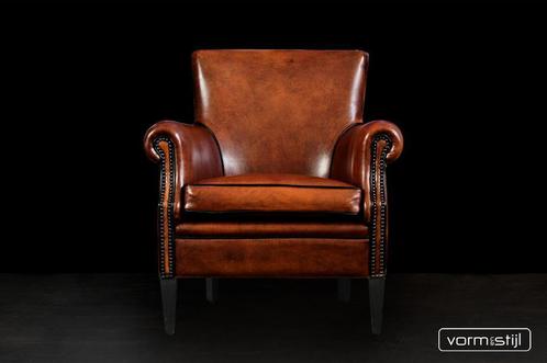 Lounge Atelier fauteuil model Rosan in schaapsleer, Huis en Inrichting, Fauteuils, Zo goed als nieuw, Leer, 75 tot 100 cm, 75 tot 100 cm