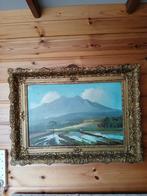 Schilderij Hady Suwardja (Suwarno) Rijstvelden in Bandung., Ophalen