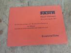 FAHR oldtimer tractor onderdelen boek., Ophalen of Verzenden, Zo goed als nieuw, Overige typen