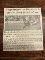 Voetbal krantenartikel RCH Wageningen oktober 1968, Verzamelen, Ophalen of Verzenden, Knipsel(s)