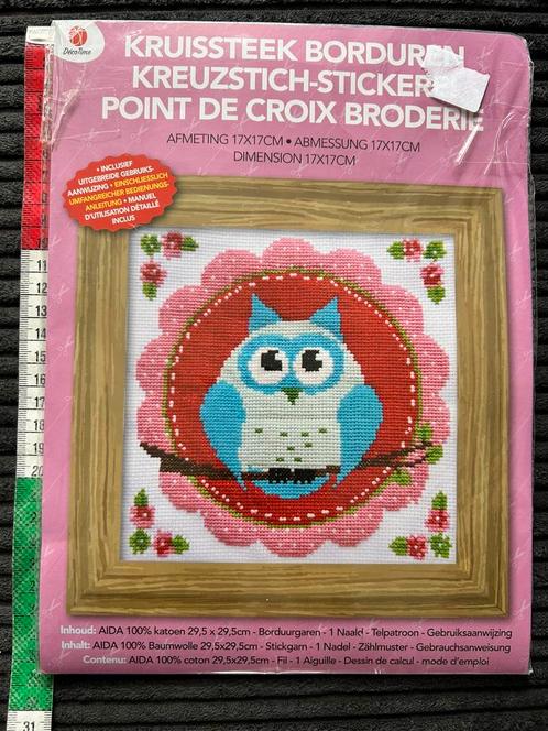 A.Borduur pakketje Uil, Hobby en Vrije tijd, Borduren en Borduurmachines, Zo goed als nieuw, Ophalen of Verzenden
